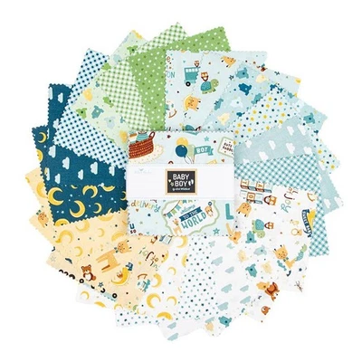 BABY BOY Stacker Pack from Riley Blake Designs - (42) 5" fabric squares - Image 1 of 3