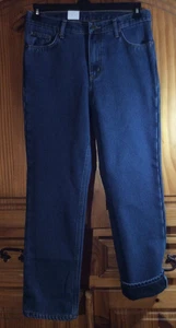 FULL BLUE Damenjeans 6 x 29 Fleece gefüttert lockere Passform gerades Bein dunkle Waschung neu mit Etikett - Bild 1 von 6