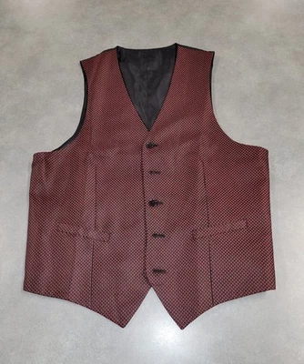 Formal Mens Burgundy Size 38R Waistcoat/Vest Terrylene/Rayon Unbranded - Image 1 of 4