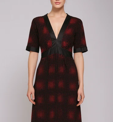 Vestido Vivienne Tam Pequeño Vintage Años 90 Negro Rojo Lunares Borde Seda Cintura Imperio Foto 1 de 3