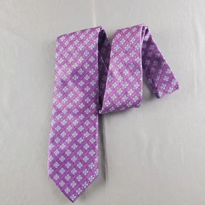 David Donahue Neck Ties Mens 58X3 Purple Geometric Silk Designer Usa - Picture 1 of 14