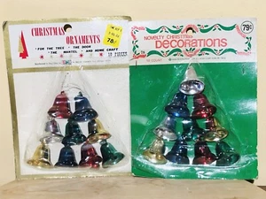 "Vintage.NEU IN VERPACKUNG WEIHNACHTSSCHMUCK GLOCKEN OVP - kleine Kunststoffglocken 1x1" - Bild 1 von 4