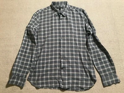 John Varvatos 男式衬衫 L 大号纽扣前长袖 #F1 — 第 1/4 张图片