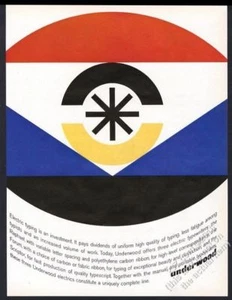 1962 Underwood Schreibmaschine Farbe Modern Grafik Design Kunst Vintage Print Anzeige - Bild 1 von 1