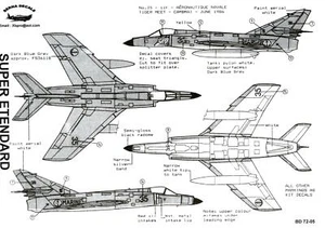 Berna Aufkleber 1/72 SUPER ETENDARD & F-4J PHANTOM französische Tigermarkierungen - Bild 1 von 2