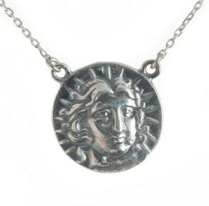 Antigua moneda griega Dios Sol colgante collar 4 dracma Rodas moneda plata 925 - Imagen 1 de 2