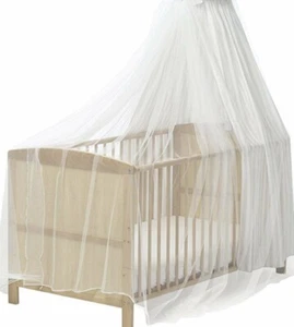 Kinder Bett Babybett Schutznetz Himmel+Ring Fliegennetz Mückennetz Insekten Netz - Bild 1 von 13