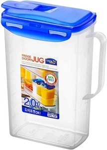 Lock & Lock HPL735 Rectangular Fridge Door Jug - Clear/Blue, 2 L - Picture 1 of 3
