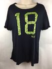 Abercrombie & Fitch Women's Blue with Number 18 in Green Sequins Size XS