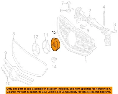 Componentes de rejilla MERCEDES OEM 12-20 AMG GT S - emblema soporte 2188880060 Foto 1 de 2