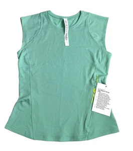 Camiseta sin mangas Lululemon para mujer como nueva cuello redondo manga gorra senderismo talla 2 nueva con etiquetas - Imagen 1 de 9