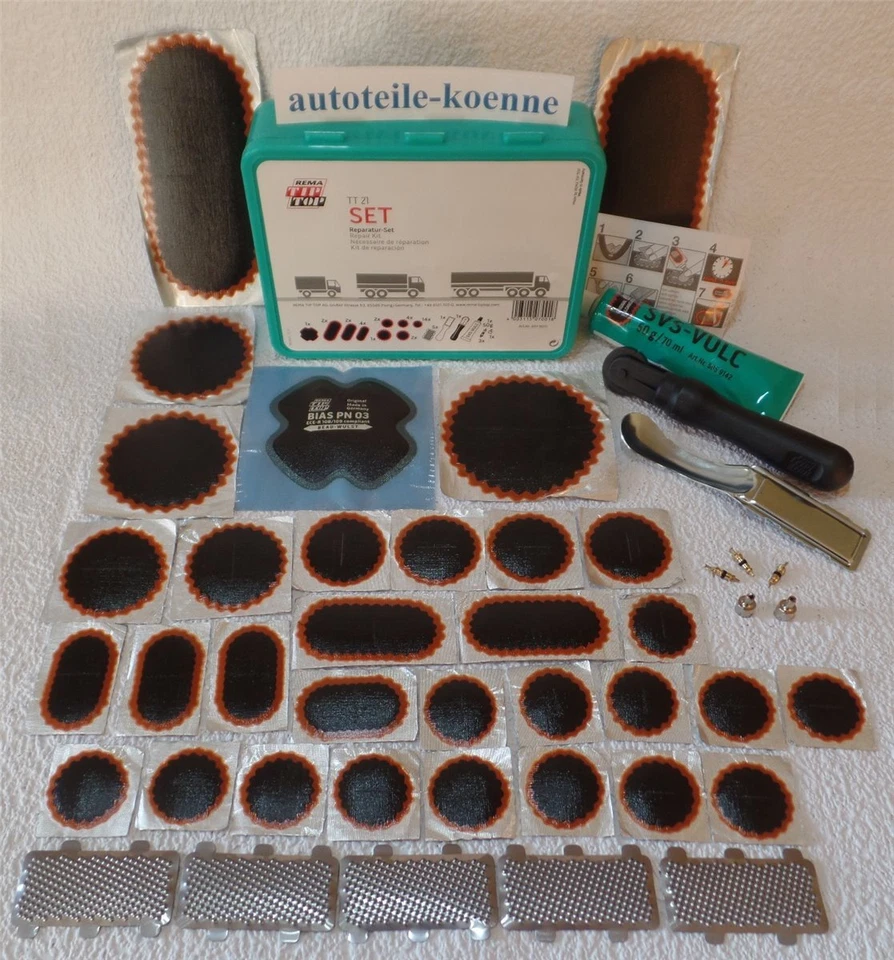 TT 21 Truck LKW Flickzeug Mega Sortiment 47-teilig Schlauchreparatur Tip Top - Bild 1 von 1