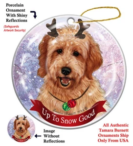 Up to Snow Good Ornament - Red Goldendoodle - Picture 1 of 1