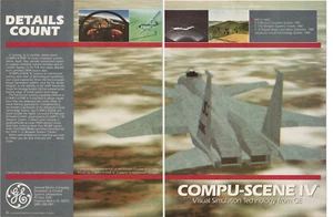 General Electric Simulation & Control Systems Compu-Scene IV 2 Pg Print Ad 1984 - Picture 1 of 7