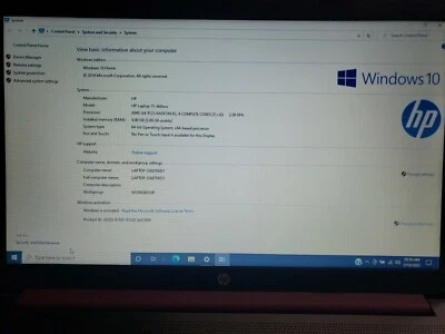 HP 15-DB0093WM 15.6" 250GB AMD A4-9125 RadWin10H, Brn Foto 1 de 3