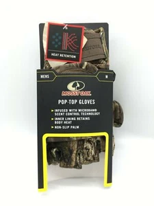 Mossy Oak Heat Retention Non-Slip Palm Pop-Top Magnetic Gloves Mens Medium NEW - Picture 1 of 5