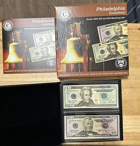 2004 SERIES PHILADELPHIA $20 & $50 EVOLUTIONS SET MATCHING LOW SERIAL# 00002404 - Picture 1 of 8