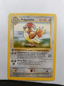Pidgeotto 22/102 1st Edition Basisset schattenlose Pokémonkarte WOTC *Schweres Spiel* - Bild 1 von 4