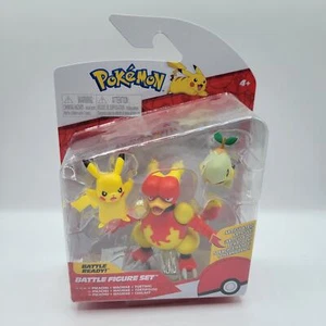 Pokemon Battle Figure 3 Pack Pikachu Magmar Turtwig New Figures - Picture 1 of 3
