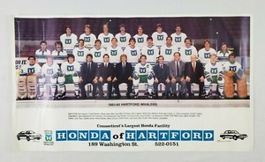VINTAGE 1983-84 Hartford Whalers Team Picture issued by Honda of Hartford