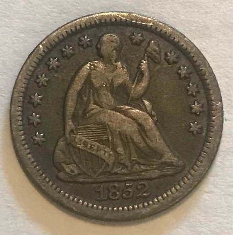 1852-o  Seated Liberty half Dime , nice original VF,  Better date ! Cover