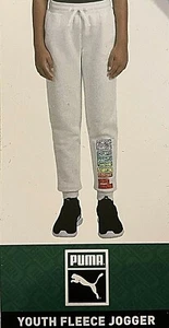 NWT Puma YOUTH FLEECE JOGGER - Sweat Pants - Lt Gray - Size S 7/8 22x24 - Picture 1 of 2