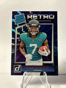 2024 Panini Donruss Optic Brian Thomas Jr RATED ROOKIE RETRO SSP Blue SHOCK #17 - Picture 1 of 2