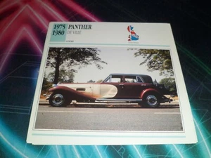1975 - 1980 PANTHER DE VILLE Car Photo Spec Sheet Stat Info CARD - Bild 1 von 1
