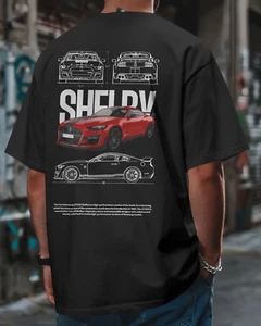 Shelby Mustang Fan Art T-Shirt GT500 GT350 Muscle Car Grafik Unisex Tee - Bild 1 von 5