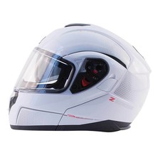 Motorcycle Helmet Modular Flip Up Dual Visor White Full Face DOT ECE ZOX Z Mod