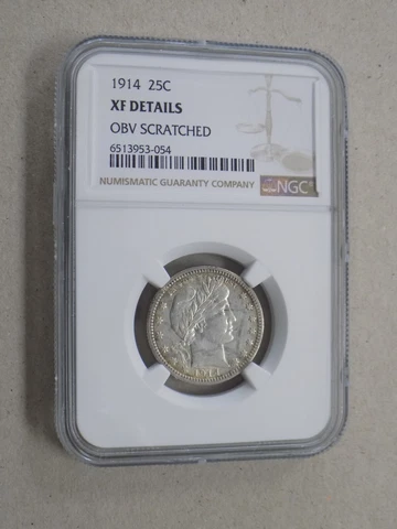 1914 25C Barber Quarter NGC XF Details Cover