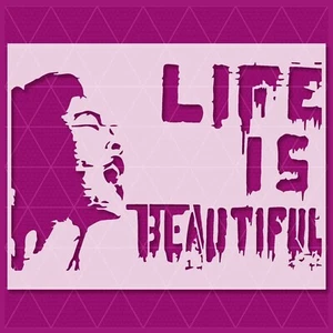 Plantilla Banksy Life is Beautiful - Arte callejero, graffiti, urbano, cultura pop - Imagen 1 de 6