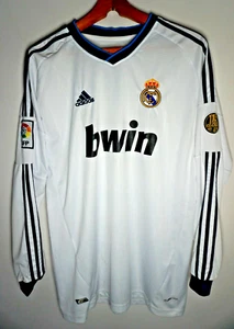 Real Madrid Long Sleeve Jersey Shirt XL Mens White Home Ozil #10 2013 - Picture 1 of 6