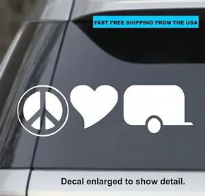 Peace Love RV Camping Vinyl Decal sticker for Car, laptop, SUV, Ipad, Yeti Cup - Picture 1 of 1