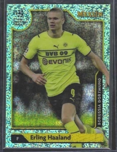 ERLING HAALAND 2021-22 TOPPS MERLIN AQUA SPECKLE REFRACTOR #D 129/199 - Picture 1 of 2