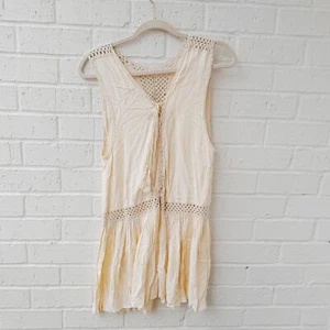 INDAH by Revolve Tunic Boho Dress Vneck Crochet 30s Resort Summer Dress sz: S - Picture 1 of 10