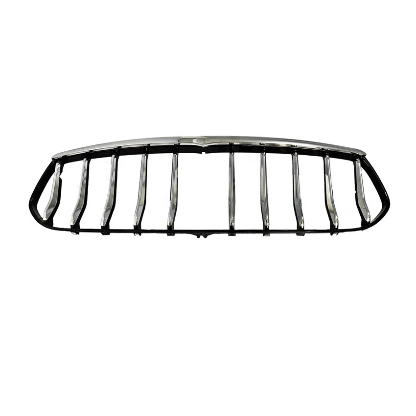 Решетка центральная на передний бампер серебристая ABS для седана Maserati Quattroporte 2018-2021 годов выпуска - Изображение 1 из 1
