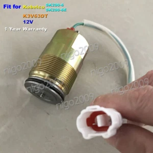 Electroválvula bomba hidráulica 12V Kawasaki K3V63DT para Kobelco SK200-6 SK200-6E - Imagen 1 de 6