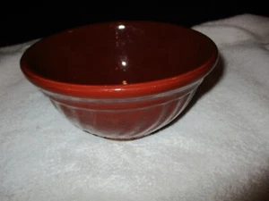 Tazón mezclador esmaltado por goteo marrón Yelloware Yellow Ware vintage de EE. UU. - Imagen 1 de 1