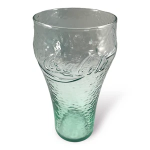 Vintage Green Dimple Pebble Enjoy Coca Cola Coke Textured 6" Glass Cup - Bild 1 von 8