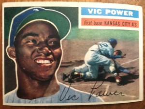1956 Topps 67 Vic Power Kansas City A's EX