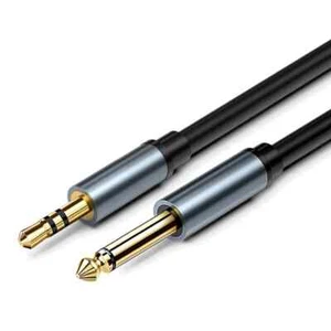 5M 3.5mm 1/8" Male to 6.35mm 1/4" Male TRS Stereo Audio Extension Cable OD4.5mm - Picture 1 of 2