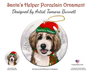 Santa's Helper Ornament - Sable and White Bernedoodle 4234F - Picture 1 of 1