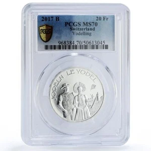Switzerland 20 francs Yodelling Throat Singing Music MS70 PCGS silver coin 2017 - Picture 1 of 2