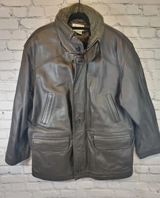 Abrigo Hombre XL PARADOX Marrón 100% Cuero Totalmente Forrado Sherpa - Cálido, Excelente Foto 1 de 4