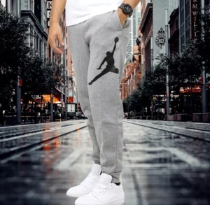Nike Air Jordan Jumpman Logo Fleece Joggers Mens Trousers DA6803-091 Size 2XL - Picture 1 of 9