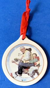 1997 JC Penney Norman Rockwell "Gramps at the Riins" adorno de Navidad - Imagen 1 de 4