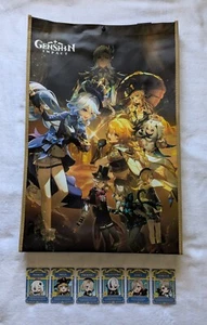 Anime Expo 2024 AX24 Genshin Impact Large Backpack Tote Bag With 6 Cards Set - Picture 1 of 2