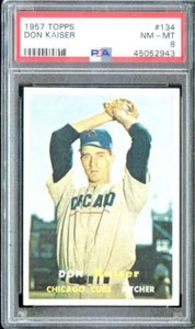 1957 TOPPS #134 DON KAISER PSA 8 CUBS - Foto 1 di 2