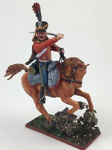 Bemalte französische Husaren Figur 60mm 1/30, Napoleonische Zinn Miniatur VID SOLDATEN - Bild 1 von 7
